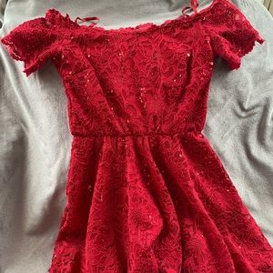 Jump Apparel Red Sparkly Dress